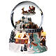 Glass ball snow glitter Christmas village with river s3