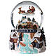 Glass ball snow glitter Christmas village with river s4
