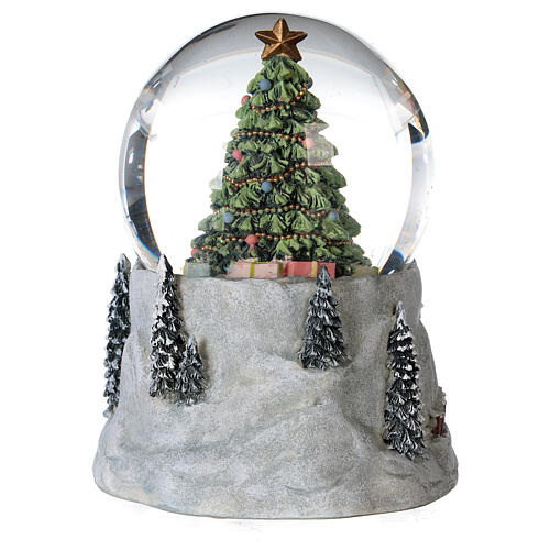 Glaskugel mit Schnee Glitter Weihnachtsbaum Haus Schneemann 10 cm 5
