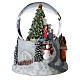 Glass ball snow glitter Christmas tree and house with snowman s3