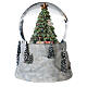 Globo de neve de vidro glitter árvore de Natal, boneco de neve e casa iluminada, diâmetro 10 cm s5