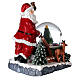 Glass ball snow glitter Father Christmas with toboggan s4