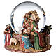 Glass ball snow glitter Nativity and Three Kings s2