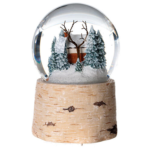Szklana kula ze śniegiem dzieci z sankami 12 cm 5