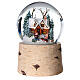 Snow globe children with sled 12 cm s1