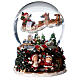 Glaskugel Weihnachtsmann und Rentier, 15 cm s1