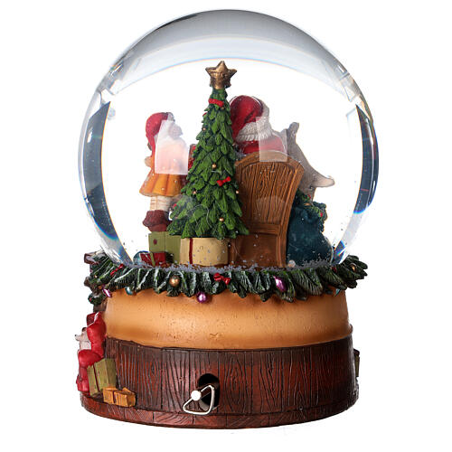 Bola de vidrio con Papá Noel y juguetes 15 cm 5