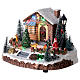 Pueblo navideño Papá Noel y hoguera luces música 25x15x20 cm s3