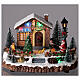 Village de Noël Père Noël et feu de joie avec lumières et musique 25x15x20 cm s2