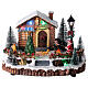 Christmas village Santa Claus and bonfire lights and music 25x15x20 cm s1