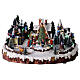 Villaggio natalizio albero di Natale e bambini luci e musica 30x15x30 cm s1