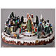 Villaggio natalizio albero di Natale e bambini luci e musica 30x15x30 cm s2