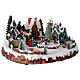 Christmas village with tree and children lights music 30x15x30 cm s4