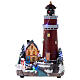 Villaggio di Natale 30x18x15 cm faro luminoso movimento batteria  s1