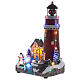 Villaggio di Natale 30x18x15 cm faro luminoso movimento batteria  s3