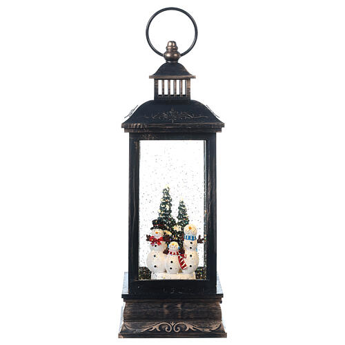 Lanterne en bronze Bonhomme de neige en verre Led 30x10x10 cm 7