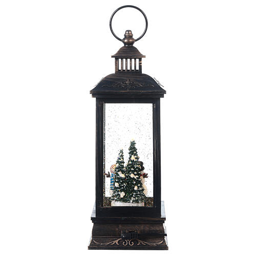 Lanterne en bronze Bonhomme de neige en verre Led 30x10x10 cm 8