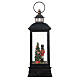 Bronze and glass lantern, Nutcracker, LED and snow, 30x10x10 cm s8