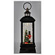 Bronze and glass lantern, Nutcracker, LED and snow, 30x10x10 cm s9