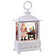 White glass lantern, Santa backing, LED lights, 25x15x10 cm s4