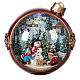 Weihnachtskugel aus Glas mit Schneemann und Kindern, 20x20x15 cm s4