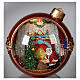 Weihnachtskugel aus Glas mit Weihnachtsmann und Kindern, 20x20x15 cm s2