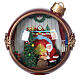 Weihnachtskugel aus Glas mit Weihnachtsmann und Kindern, 20x20x15 cm s7