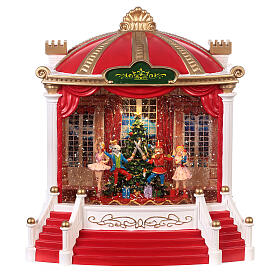 Escenario vidrio nieve Ballet Cascanueces 25x20x10 cm LED