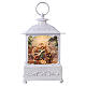 White snow globe glass lantern Nativity 25x15x10 cm s2