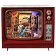 Televisor vintage de Natal Natividade 20x25x10 cm LED s1