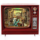 Televisor vintage de Natal Natividade 20x25x10 cm LED s2