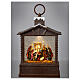 Glass lantern, Nativity Scene, snow and LEDs, 30x20x10 cm s2