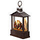 Glass lantern, Nativity Scene, snow and LEDs, 30x20x10 cm s3