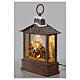 Glass lantern, Nativity Scene, snow and LEDs, 30x20x10 cm s4