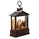 Glass lantern, Nativity Scene, snow and LEDs, 30x20x10 cm s5
