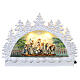 White glass crescent, Nativity Scene, LEDs, 20x30x10 cm s1