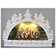 White glass crescent, Nativity Scene, LEDs, 20x30x10 cm s2