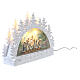 White glass crescent, Nativity Scene, LEDs, 20x30x10 cm s5