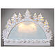 White glass crescent, Nativity Scene, LEDs, 20x30x10 cm s8