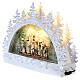 Half moon white glass Nativity LED Christmas 20x30x10 cm s3