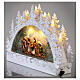 Mezza luna vetro Natività 20x30x10 cm LED s4