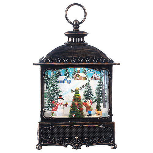 Snowman snow globe lantern LED 30x18x10 cm 1