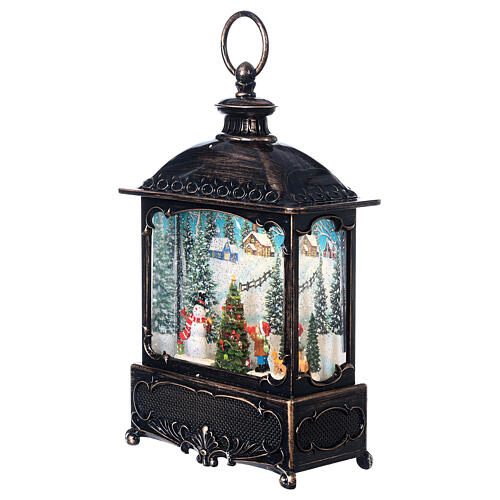 Snowman snow globe lantern LED 30x18x10 cm 3