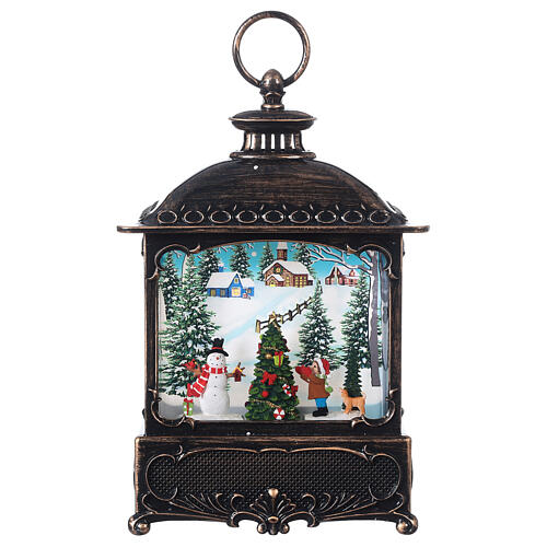 Snowman snow globe lantern LED 30x18x10 cm 6