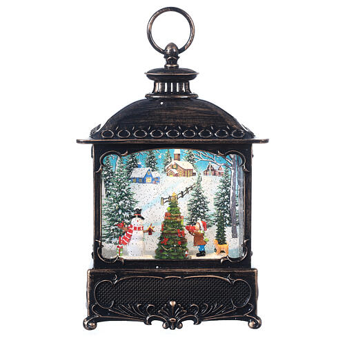 Snowman snow globe lantern LED 30x18x10 cm 7