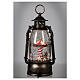 Glass lantern, carousel, LED and snow, 30x20x10 cm s8