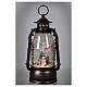 Glass lantern, snowman, LED and snow, 30x20x10 cm s2
