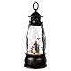 Glass lantern, snowman, LED and snow, 30x20x10 cm s3