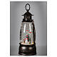 Glass lantern, snowman, LED and snow, 30x20x10 cm s4