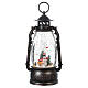 Glass lantern, snowman, LED and snow, 30x20x10 cm s8